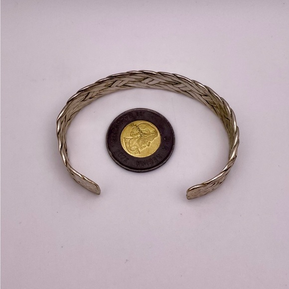 Vintage sterling silver woven cuff bracelet - Picture 5 of 5